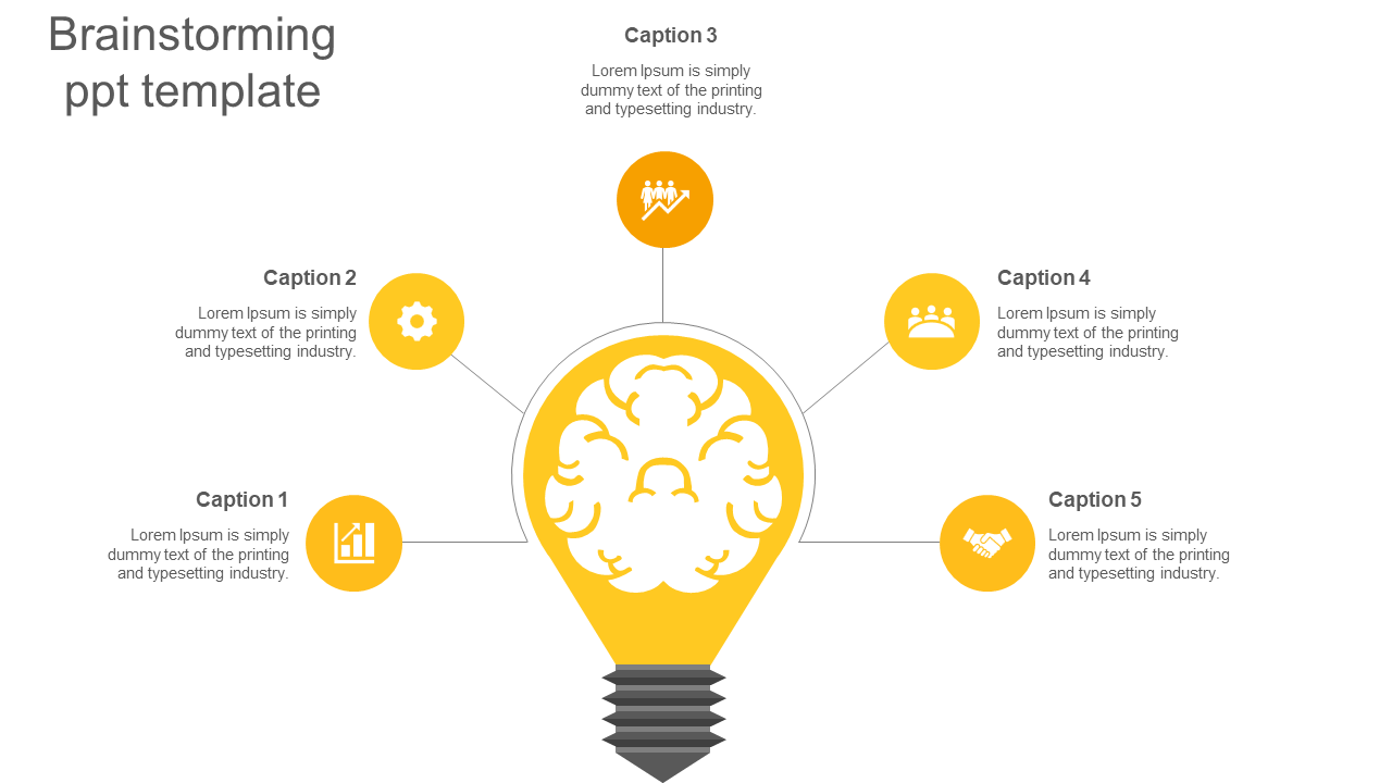brainstorming ppt template-yellow